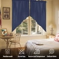 thumbnail image 5 of Dark Blue Swag Valances for Windows 2 Pack Solid Color Swag Kitchen Curtains 36 Inches Long Rod Pocket Short Window Treatment for Kitchen Bathroom 28"x36", 5 of 8
