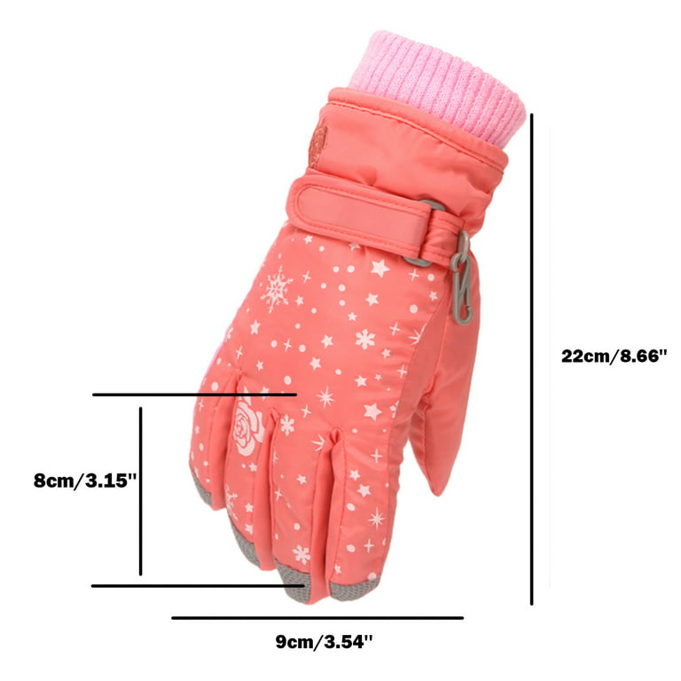 Odeerbi Ski Gloves For Boys Girls Winter Gloves Toddler Snow Kids Rose  Embroidery Windproof Children Warm