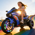 thumbnail image 2 of Zogymoz 12V Electric Motorcycle for Kids, Powered Ride on Motorcycle with LED Lights, Bluetooth Music, 2 of 10
