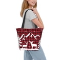 thumbnail image 7 of Bingfone Christmas Buffalo Plaid Women Shoulder Tote Bags Casual Bag Ladies Shopping Handbag, 7 of 7