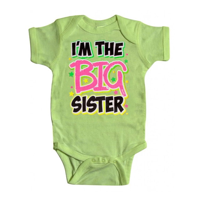 Body Bébé "Je Suis la Grande Sœur" - Lime Clé - 24M