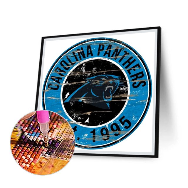 Cuadros Decorativos 5D bricolaje ronda completa taladro diamante pintura Carolina Panthers Home Decor (B5961) Tmvgtek embutido en tela