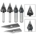 thumbnail image 2 of CNC Insert V-Groove Slotting Router Bit 45 Degree V Bit 1/4" 1/2" 6mm Shank Woodworking Chamfering 3D Engraving Milling Cutters, 2 of 9