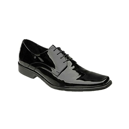 Genuine Patent Leather Lace Up Tuxedo Shoes