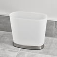 thumbnail image 4 of iDesign Bathroom Trash Can, Small Plastic Oval Slim Open Top Garbage Bin, White, 4 of 6