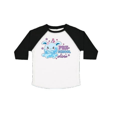 

Inktastic Preschool Diva with Cute Blue Monster Gift Toddler Toddler Girl T-Shirt