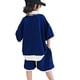 thumbnail image 4 of Jumpingount Traje de algodón a rayas para niños, deportivo, transpirable, colorido, de verano, holgado, lavable, Jersey de viaje, camisa, ropa conjuntos de ropa 160CM, 4 of 6