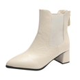 thumbnail image 2 of Tawop Womens Boots Chunky Low Heel Winter Pointy Toe Fall Boots, 2 of 7