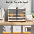 thumbnail image 4 of 5 Tier Plastic Desktop Organizer,Portable Paper File Storage Organizer Letter Tray for Office White, 4 of 10