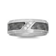 thumbnail image 3 of Men's Diamond Accent Stainless Steel with Gray Carbon Fiber Ring, 8mm, 3 of 5