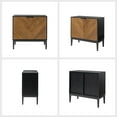 thumbnail image 6 of 2-door Storage Sideboard with Adjustable Shelf Metal Legs Oark Herribone Design Living Room Black, 6 of 9
