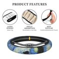 thumbnail image 3 of Kdxio The Starry Night Print Elastic Stretch Steering Wheel Cover,Auto Steering Wheel Cover,15 Inch Anti-Slip,Warm in Winter and Cool in Summer,Fit Suvs,Vans Cars,Trucks, 3 of 7