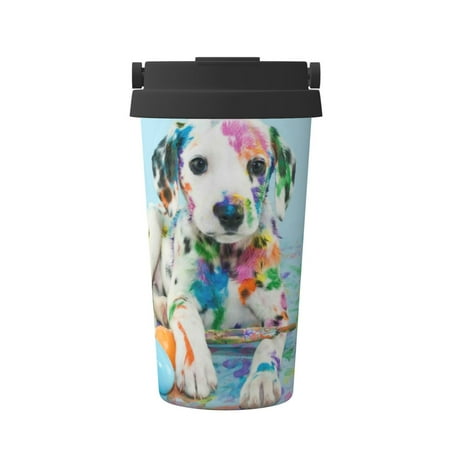 

Junzan A Funny Little Dalmatian Puppy for Stainless Steel Vacuum Insulated Tumbler - Reusable Insulated Cold Brew Iced Coffee Cup Thermos -Gifts for Women Men Him Her