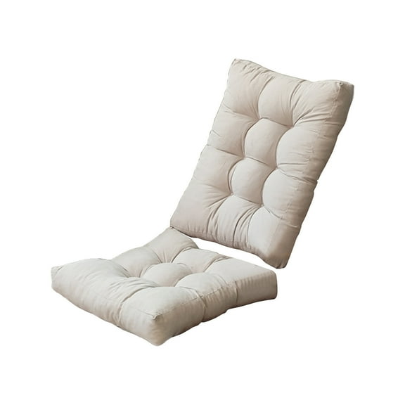 Beige Suede Thickened Folding Cushion 2-Piece Set With Plush Surface, Portable Design And Support For Chair, Recliner And Rocking Chair 16X16X4In 2.42Lb