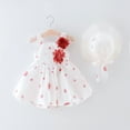thumbnail image 2 of Odeerbi Baby Girl Clothes Girls Dresses Toddler Kids Cute Summer Flowers Polka Dots Print Sleeveless Dress Skirt Hat Suit, 2 of 9