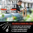 thumbnail image 3 of Grillaholics Premium BBQ Grill Tools - Juego de lujo de 4 piezas de utensilios para barbacoa - Caja de regalo de madera que incluye pinzas para barbacoa, tenedor para carne, espátula y cepillo para un, 3 of 5