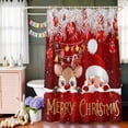 thumbnail image 6 of Red Merry Christmas Shower Curtain Set with Hooks, Peeking Santa Claus Deer Xmas Balls Waterproof Fabric Bathroom Curtains Decor Home Accessories,Stall 36 X 72 Inch, 6 of 9