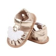 thumbnail image 5 of Xfvqtps Baby Girls Walking Shoes Hollowing Out Flower Princess Sweet Soft Sole PU Infant Sandals Baby Spring Fashion Toddler Rubber Sole Breathable Casual Non Slip Sandals Baby Shoes Gold, 5 of 9