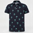 thumbnail image 2 of Bainana Boys Short Sleeve Shirts Tree Print Breathable Button Tops Big Kids Summer Shirts, 2 of 3