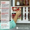 thumbnail image 4 of Cabinet Caddy (White) | Pull-and-Rotate Spice Rack Organizer | 2 Double-Decker Shelves | Modular Design | Non-Skid Base | Stores Prescriptions, Essential Oils | 10.8"H x 5.75"W x 10.8"D, 4 of 6
