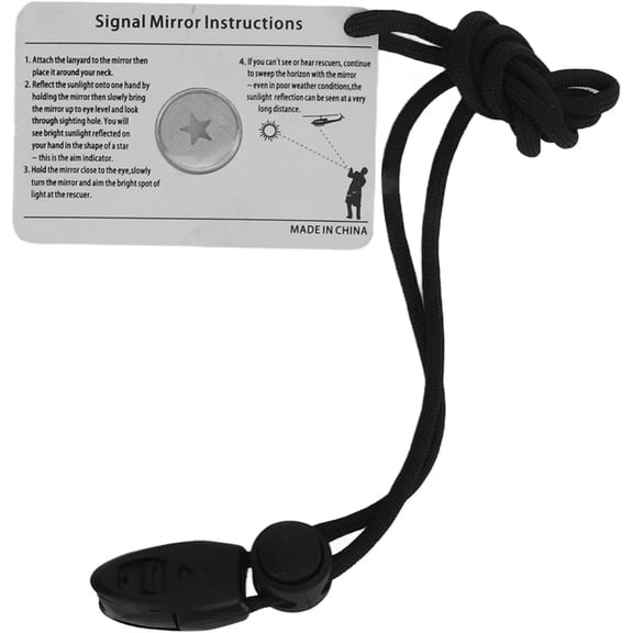 Outdoor Signal Mirror, 3x2in Survival Signal Mirror Reflective Function Explorer Tool with Lanyard, Emergency Mirror Signaling Mirror for Camping Fishing Hiking