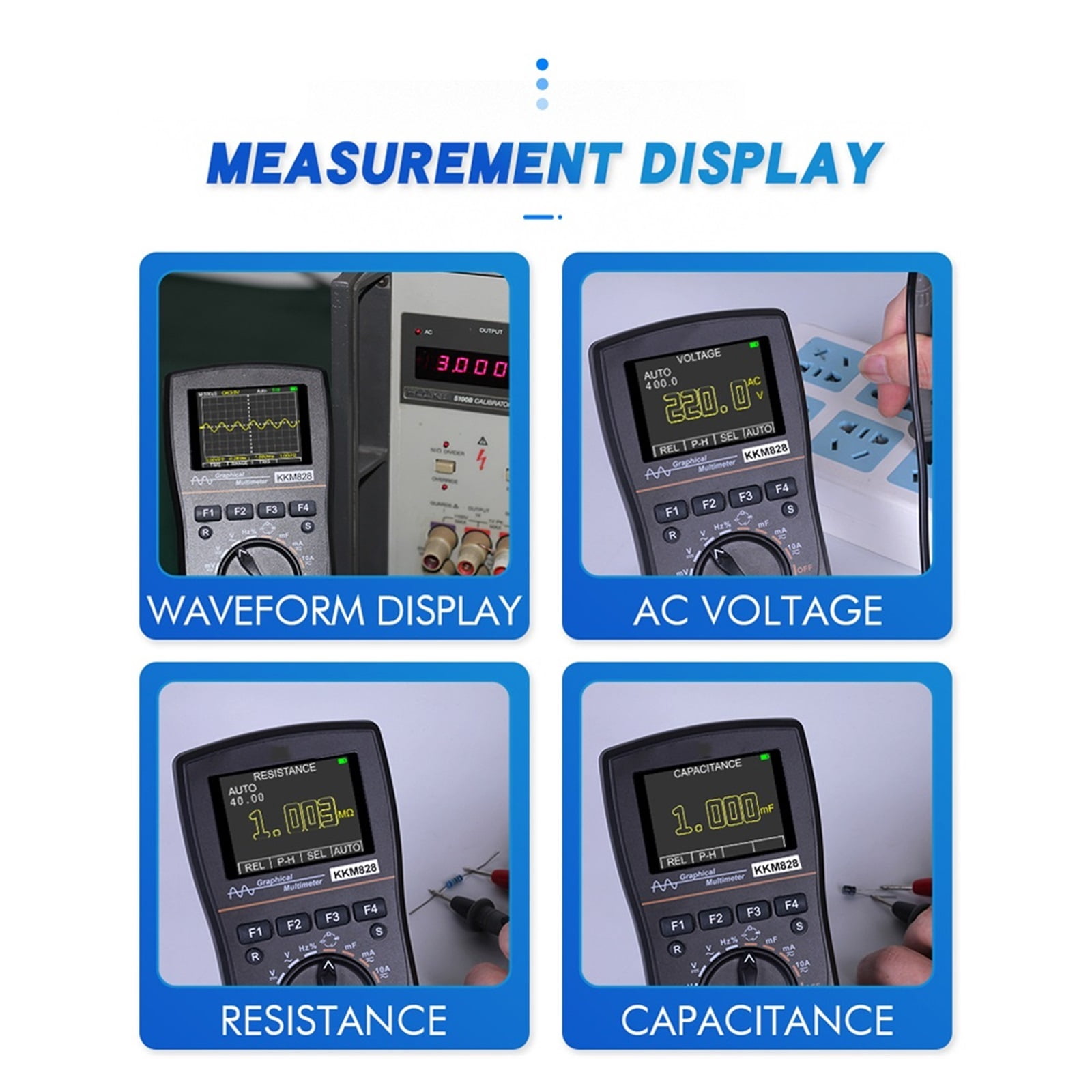 Intelligent Graphical Digital Oscilloscope Multimeter 2.4 Inches Color Screen 1MHz Bandwidth 2.5Msps Sampling Rate ,Professional Designed