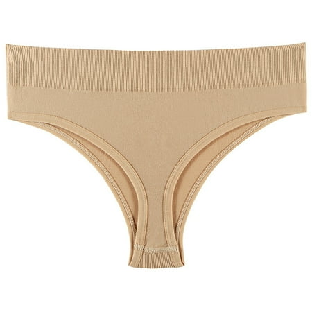 Sawvnm Women s Solid Color Underwear Sexy Underwear Bikini Panties Comfy Yoga Panties Christmas Clearance