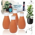 thumbnail image 3 of Globos de riego de terracota - 16 oz de capacidad, autorriego, suministro para 2 semanas - para plantas de interior/exterior, uso vacacional, 3 of 7