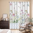 thumbnail image 3 of Kitchen Curtains 84 Inch Length 2 Panels, Spring Daisy Grommets Window Treatment Curtain, Blue Moroccan White Wildflowers Country Plants Thermal Curtains Drapes for Living Room/Bathroom, 3 of 9