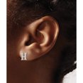 thumbnail image 3 of Sterling Silver Rhodium-Plated Letter H Initial Post Earrings Made In United States xne46ss/h, 3 of 3