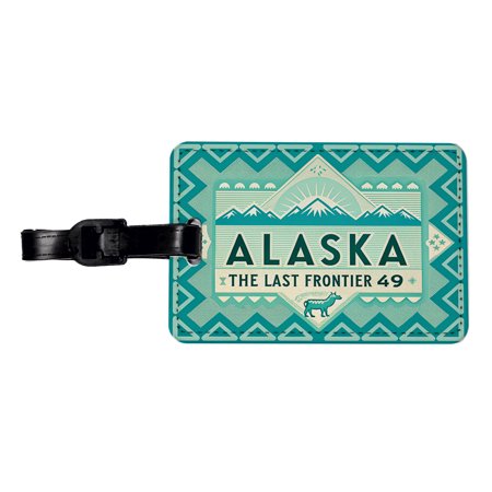 Alaska AK State The Last Frontier Travel Vacation Stamp Faux Leather Travel Luggage Tag
