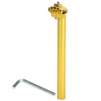 Unique Bargains Bike Seat Post 27.2x300mm Bike Saddle Post Seat Tube Aluminum Alloy Gold Tone Extra Long Adjustable Angle