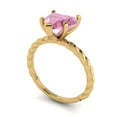 thumbnail image 2 of Clara Pucci 14K Yellow Gold 2ct Pink Solitaire Ring for Women, 2 of 8