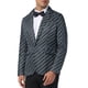 thumbnail image 4 of BLAZER a rayas INSPIRE CHIC para hombres, chaqueta de traje con patrón de rayas, abrigo de negocios deportivo, L negro, 4 of 4
