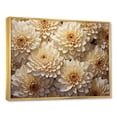thumbnail image 2 of Designart "Minimal Mosaic: White Chrysanthemum Art" Chrysanthemums Floater Framed Wall Art Living Room, 2 of 5