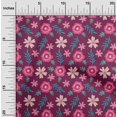 thumbnail image 1 of oneOone Tissu Polyester Lycra Imprimé Artistique Feuilles & Floral BTY 56 Pouces de Large, 1 of 4