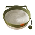 thumbnail image 2 of Handwoven Cotton Rope Cat Bed – Indoor Linen-Style Round Bed with Scratching Area, Hanging Toy & Portable Handles, S/M/L Sizes, 2 of 8