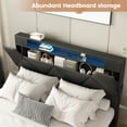 thumbnail image 5 of VEANERWOOD Queen Bed Frame with Storage Headboard and 4 DrawersUpholstered Plarform with Built in Charging Station and Adjustable Led Lights, Black, 5 of 10