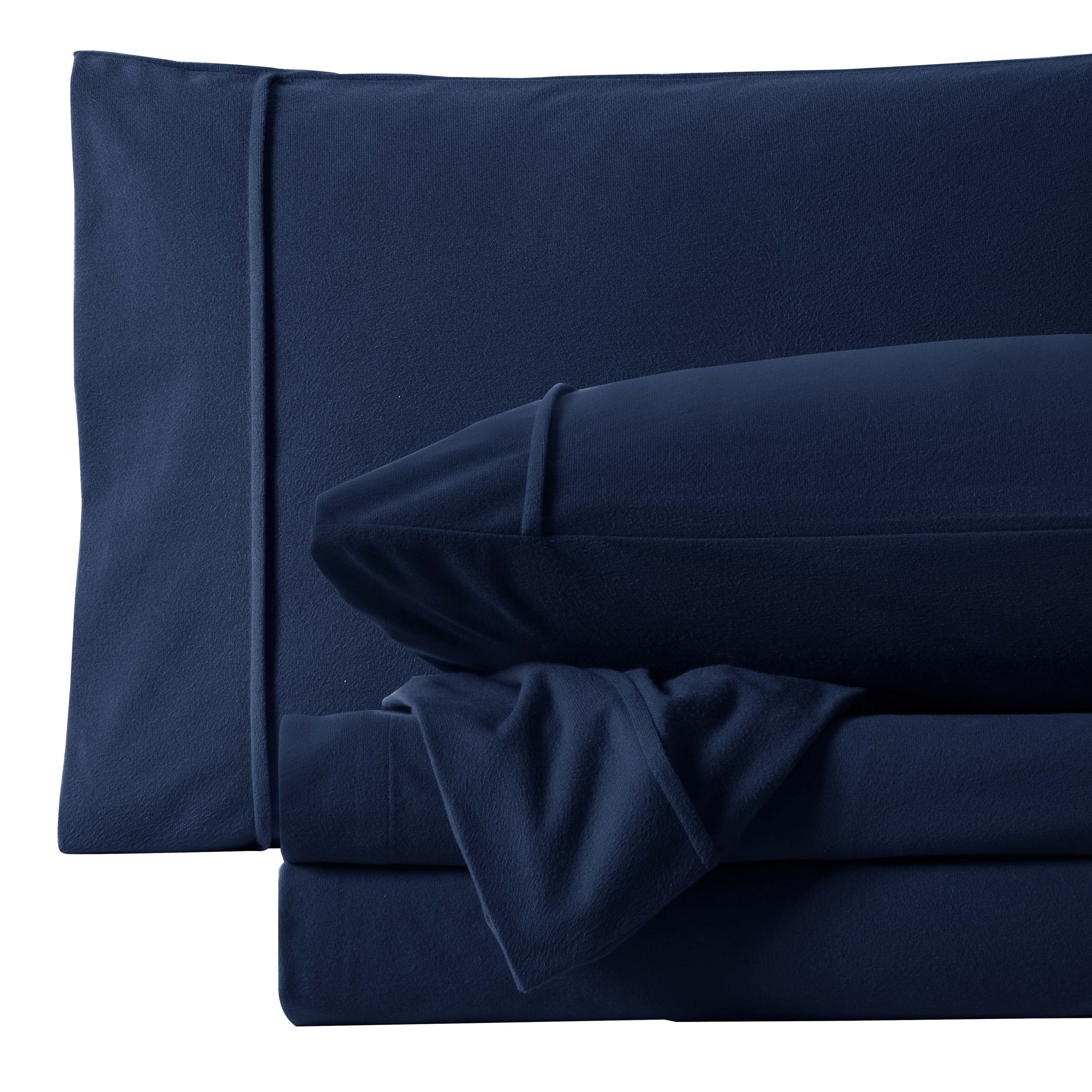 Sweet Home Collection Flannel Sheet Set Navy Twin