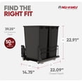thumbnail image 4 of Rev-A-Shelf 53WC-2150SCDM-218 50 Qt Double Pullout Waste Container Trashcan, Black, 4 of 10