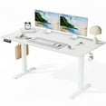thumbnail image 1 of EDX Electric Adjustable Height Sit Standing Desk, 63 x 24 inch Splice Board for Home Office, White, 1 of 9