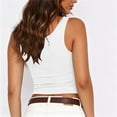 thumbnail image 5 of BSDJILFG Juniors Ribbed Tank Tops Sleeveless Y2K Crop Top V-Neck Wide Straps Comfy Short Cami Shirt, 5 of 6