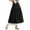 Black, variant on Wdfiry Boho Maxi Skirts for Women Fashion Casual Solid Elastic High Waist Midi Skirt Women's A Line Lace Ruffle Swing Long Skirts