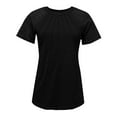 thumbnail image 3 of NJGRAE Womens Tops Summer Short Sleeve Graphic Tees Women Women's Solid Color Temperament Fashion Casual Round Neck Short Sleeve T Shirt Watercolor Print Relaxed Fit M, 3 of 9