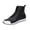 17#Black, variant on Retro High Top Sneakers for Women Lace Up Comfort Platform Walking Canvas Shoes with Zipper Faux Leather Fall Ankle Boots