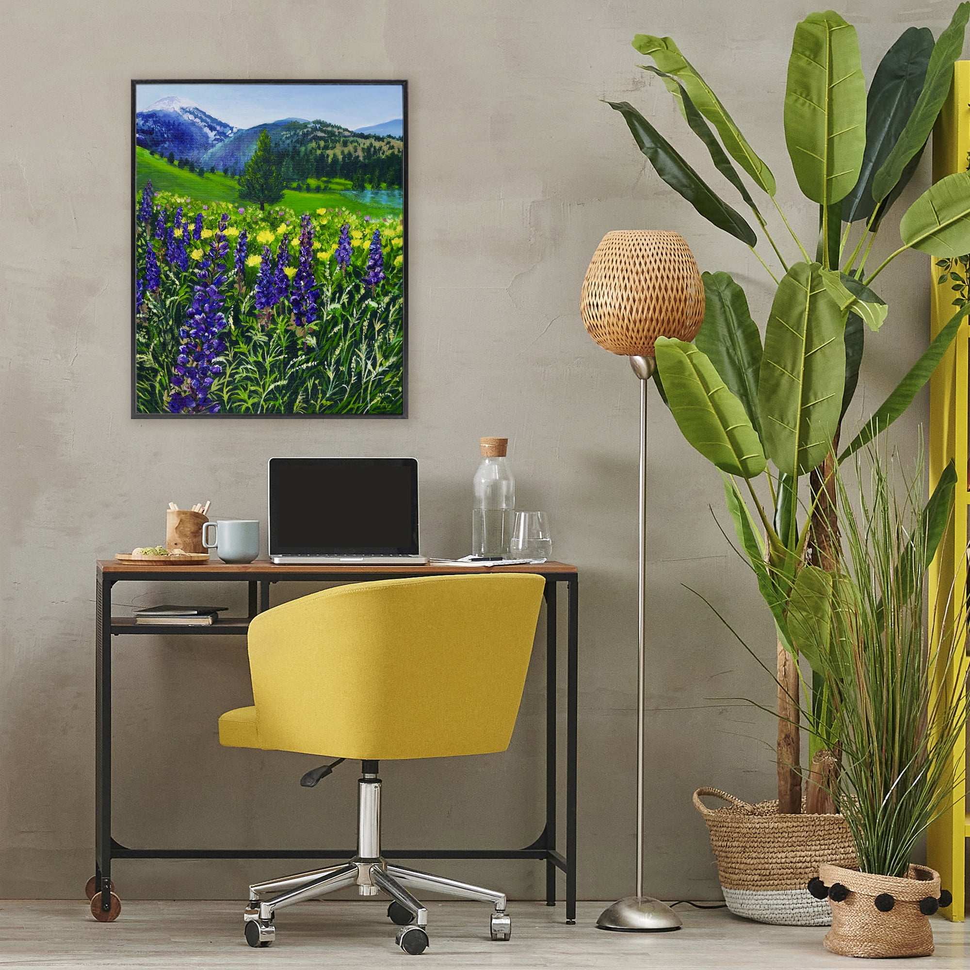 Stupell Industries Flower Speckled Valley Black Framed Giclee Art, design by Lee Ann Zirbes