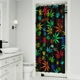 thumbnail image 2 of Psychedelic Weed Boho Shower Curtain with Waterproof Fabric, Featuring Weed Leaf, Minimalist Cannabis, and Tie Dye Weed Patterns, Includes 6 Hooks for Easy Hanging, 2 of 5