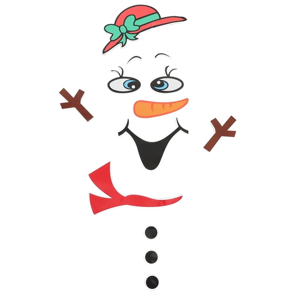 LOLIPPYY Holiday Wall Decals Square Snowman Wall Sticker for Office Christmas Parties 1Set