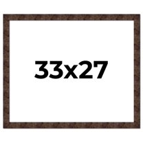 33x27 Frame Brown Burl Real Wood Picture Frame Width 1.625 Inches | Interior Frame Depth 0.5 Inches