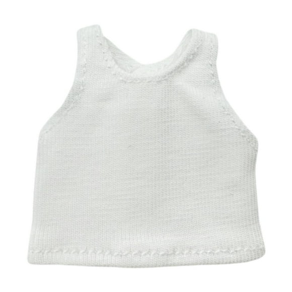 Chaleco de punto para muñeca 1/12, accesorio para fotos de cosplay, ideal para niñas pequeñas. Mini camiseta sin mangas. Blanco